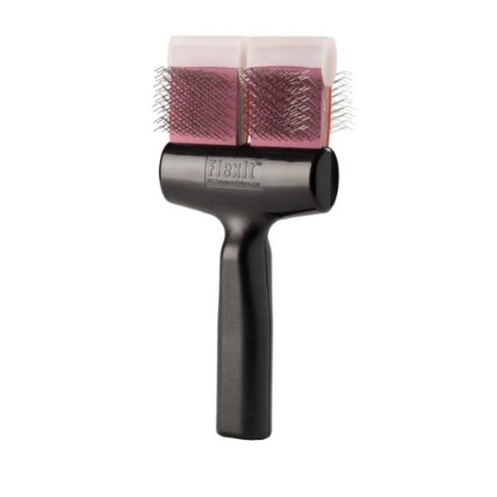 Picture of FlexIt Purple Firm Flex Finishing Twin Dog Grooming Brush